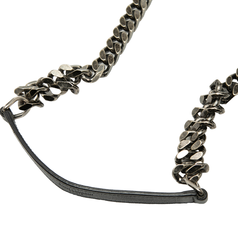 Pre-Loved Saint Laurent Medium Chevron Sheepskin Monogram College Satchel - Picture 7 of 8